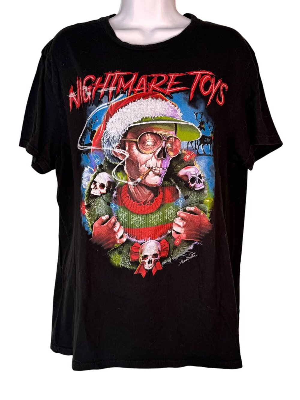 Nightmare Toys T-Shirt Las Vegas Skulls Monster Santa Horror Halloween X-mas L